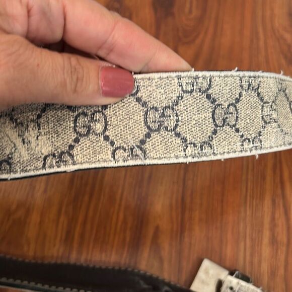 AS IS very badly damaged Gucci men's belt vintage - Picture 4 of 6